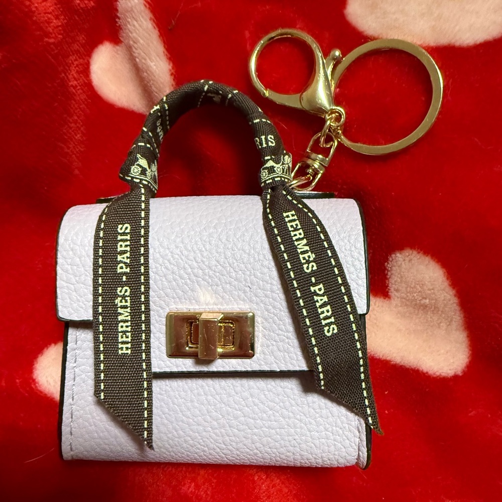 COPY - Mini luxury bag charm Hermes the Kelly Up-Cycled with Authentic Hermes R…